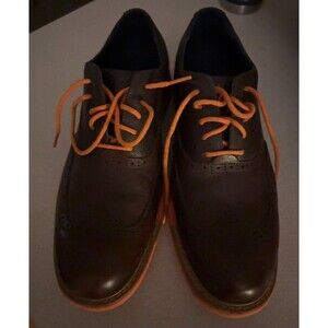 COLE HAAN Mens BROWN ORANGE Wing Tip Great Jones Oxford Shoes Leather Size 10m